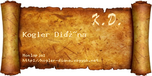 Kogler Diána névjegykártya